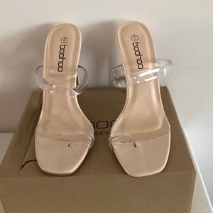 Clear nude heels
